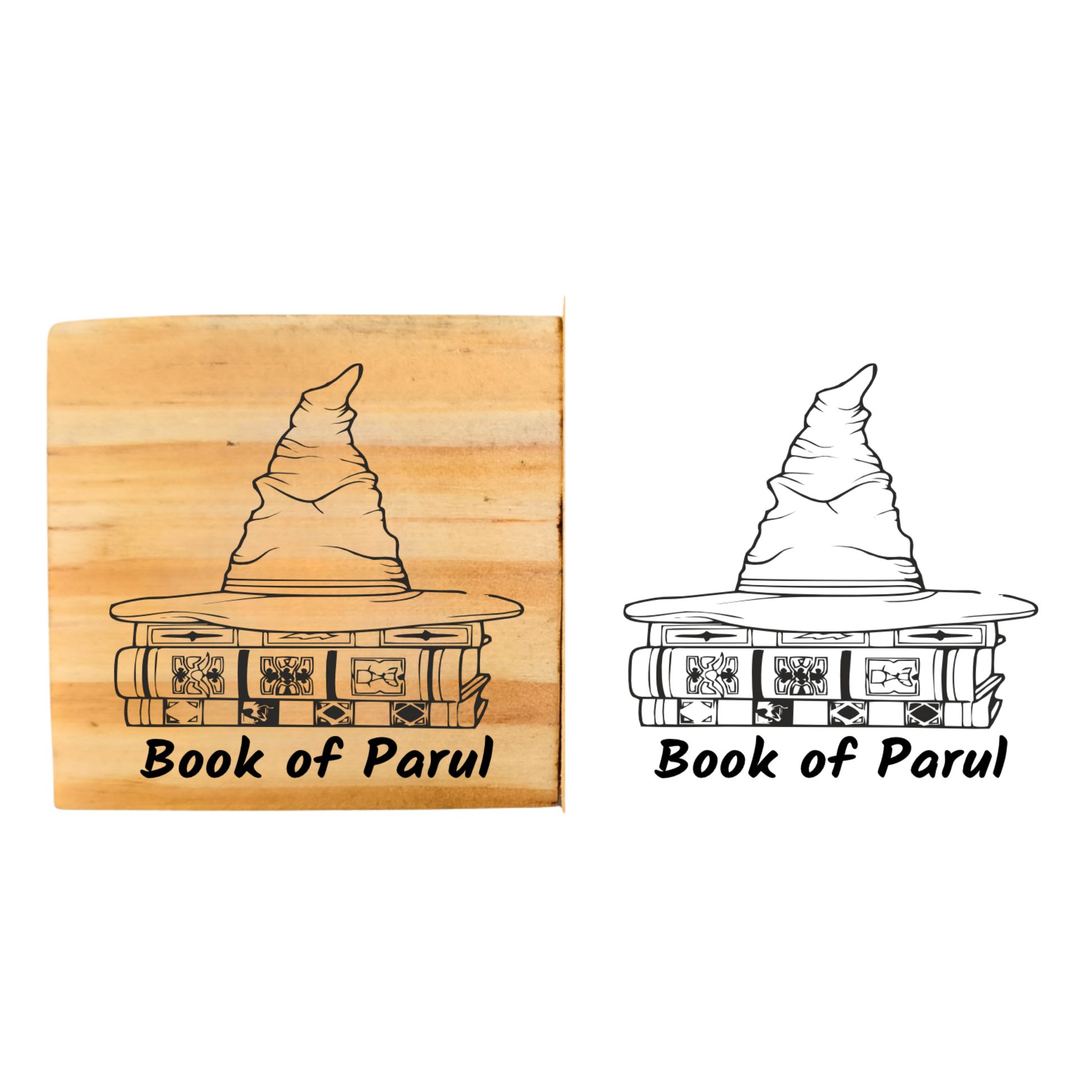 Magical Hat  Personalised Wooden Book Stamp with Your Name - Kunya  Personalize At Ease