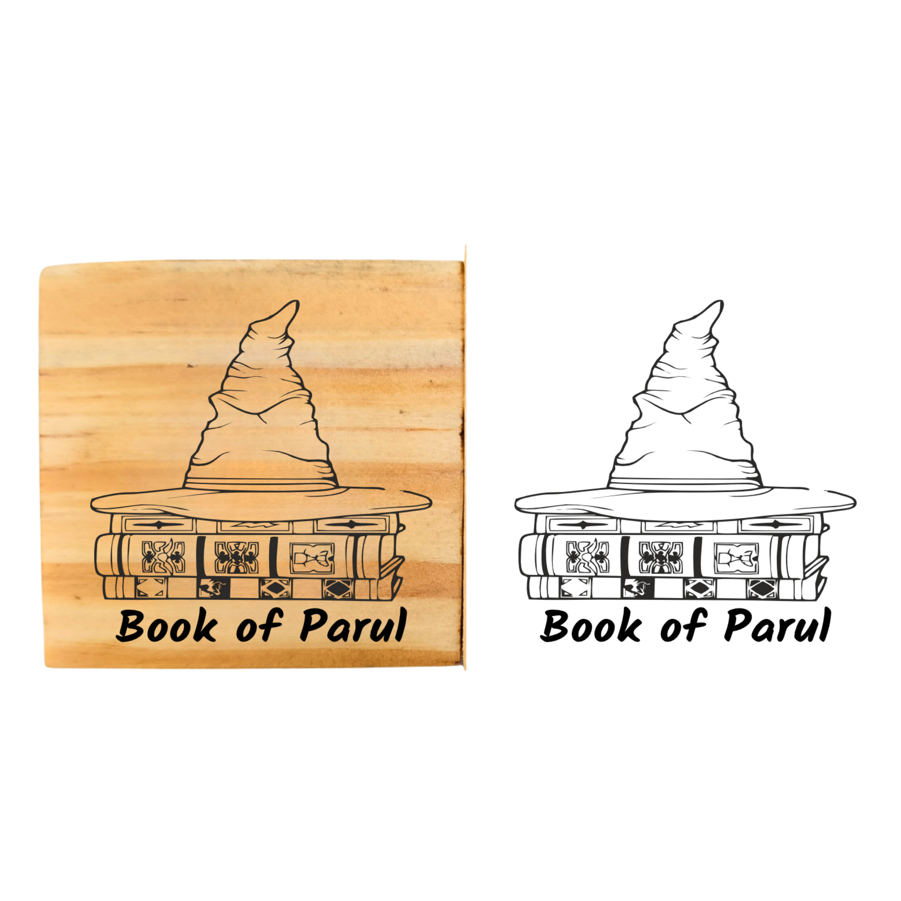 Magical Hat  Personalised Wooden Book Stamp with Your Name - Kunya  Personalize At Ease