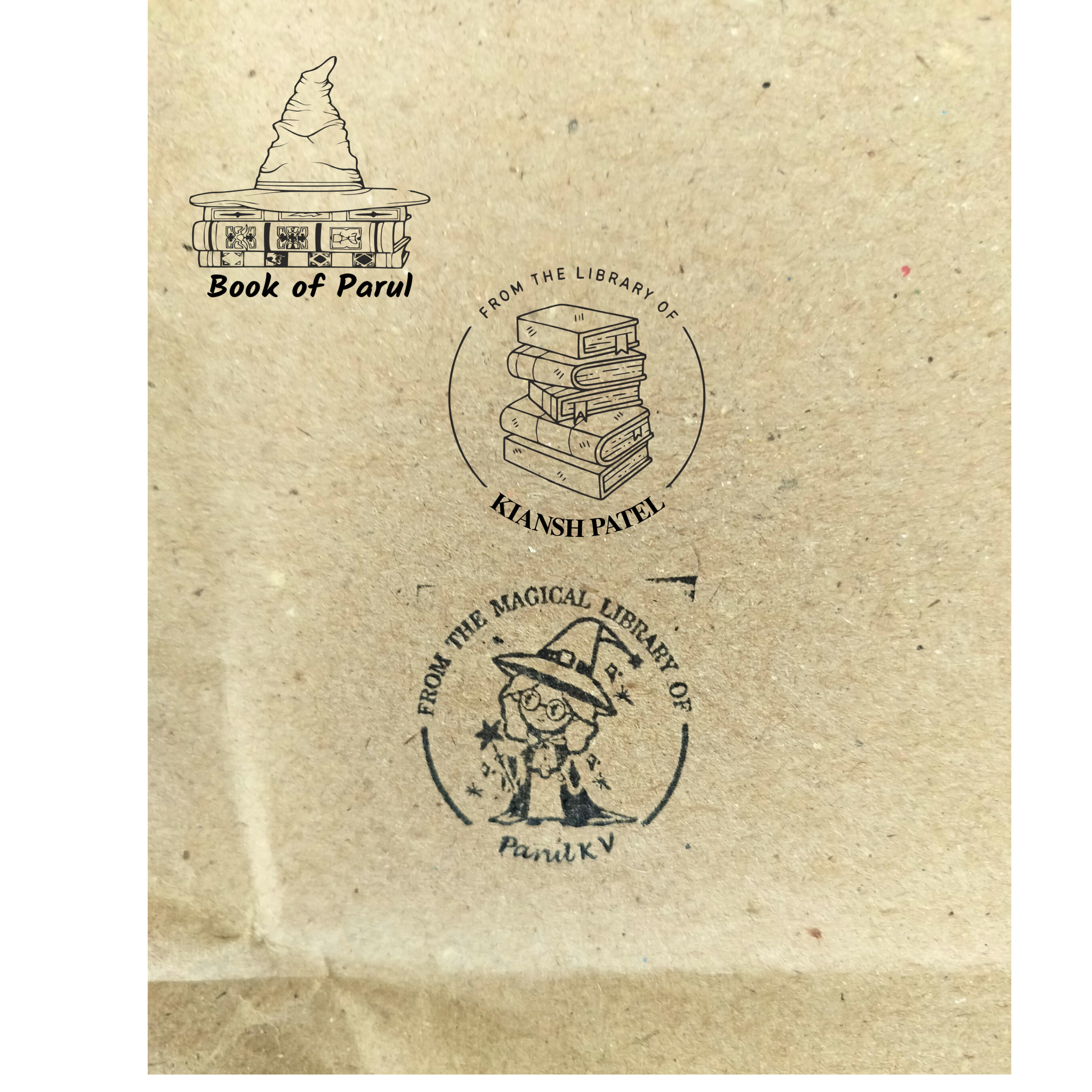 Magical Hat  Personalised Wooden Book Stamp with Your Name - Kunya  Personalize At Ease