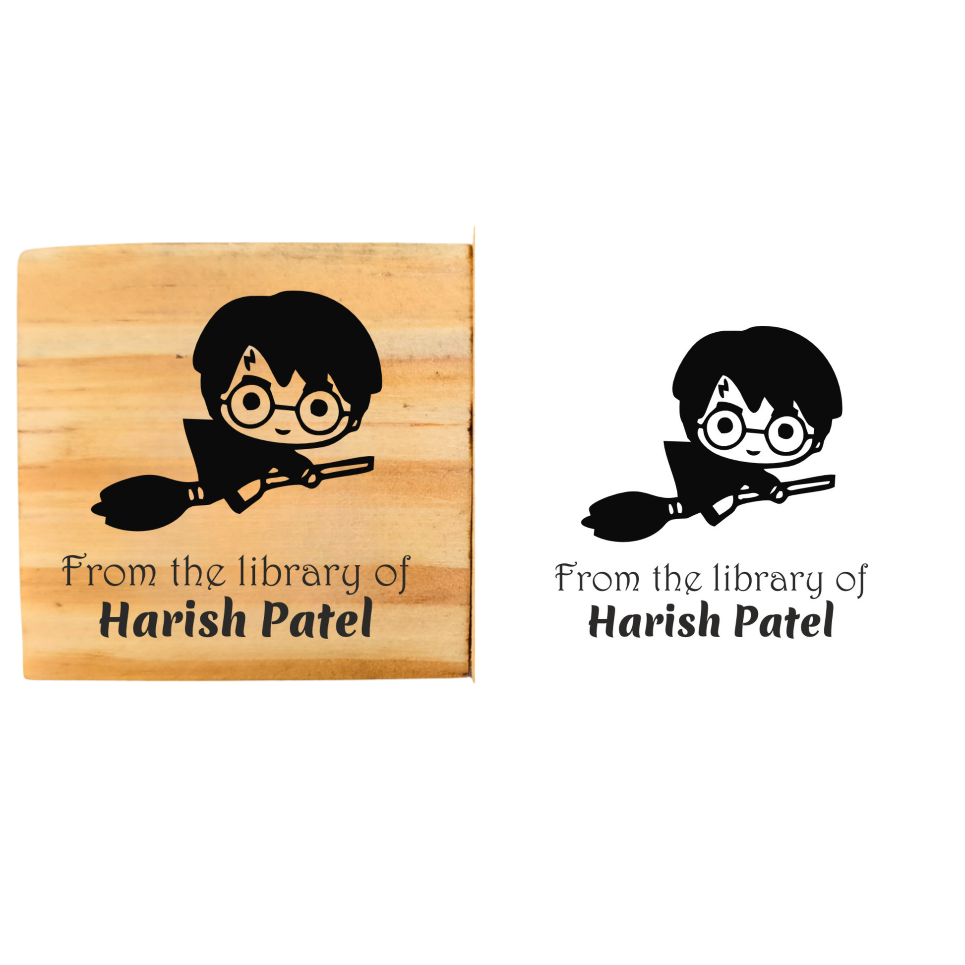 Flying HP Personalised Wooden Book Stamp with Your Name - Kunya  Personalize At Ease