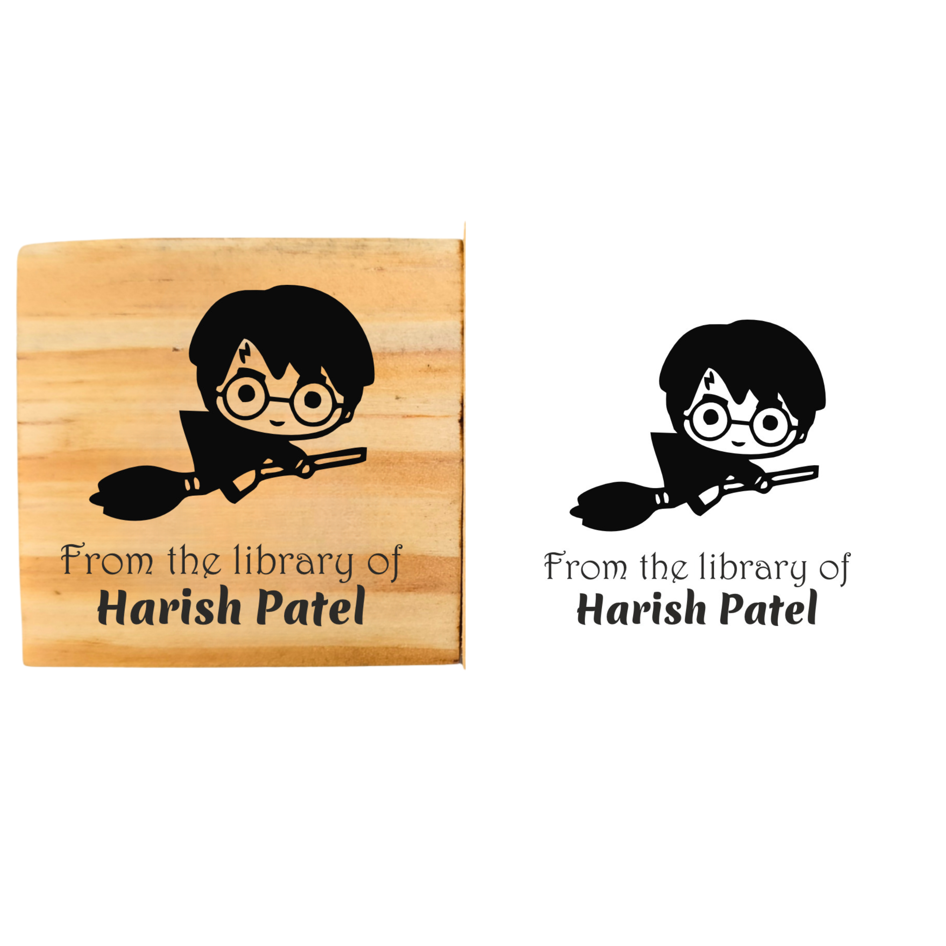 Flying HP Personalised Wooden Book Stamp with Your Name - Kunya  Personalize At Ease