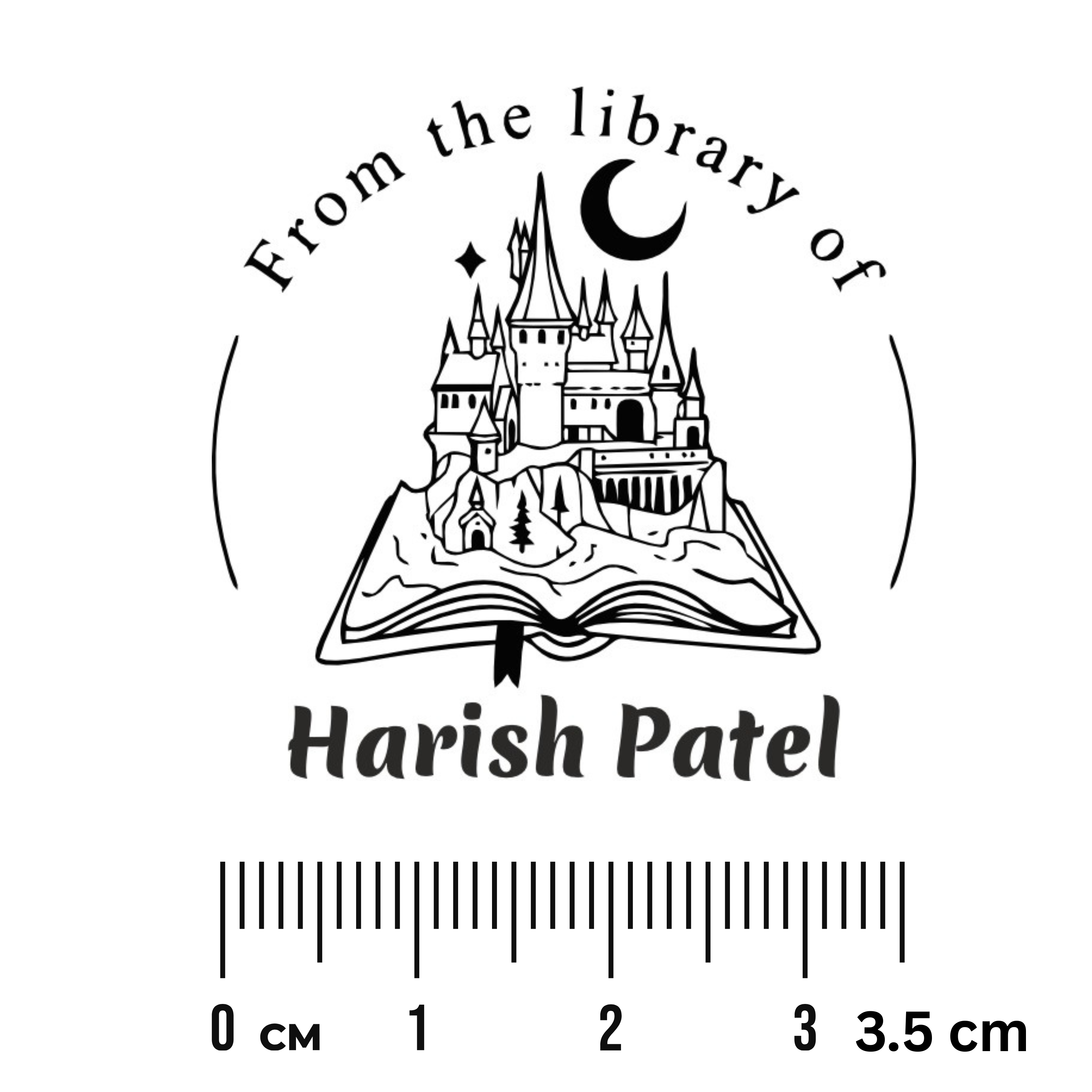 Magical Castle Personalised Wooden Book Stamp with Your Name - Kunya  Personalize At Ease