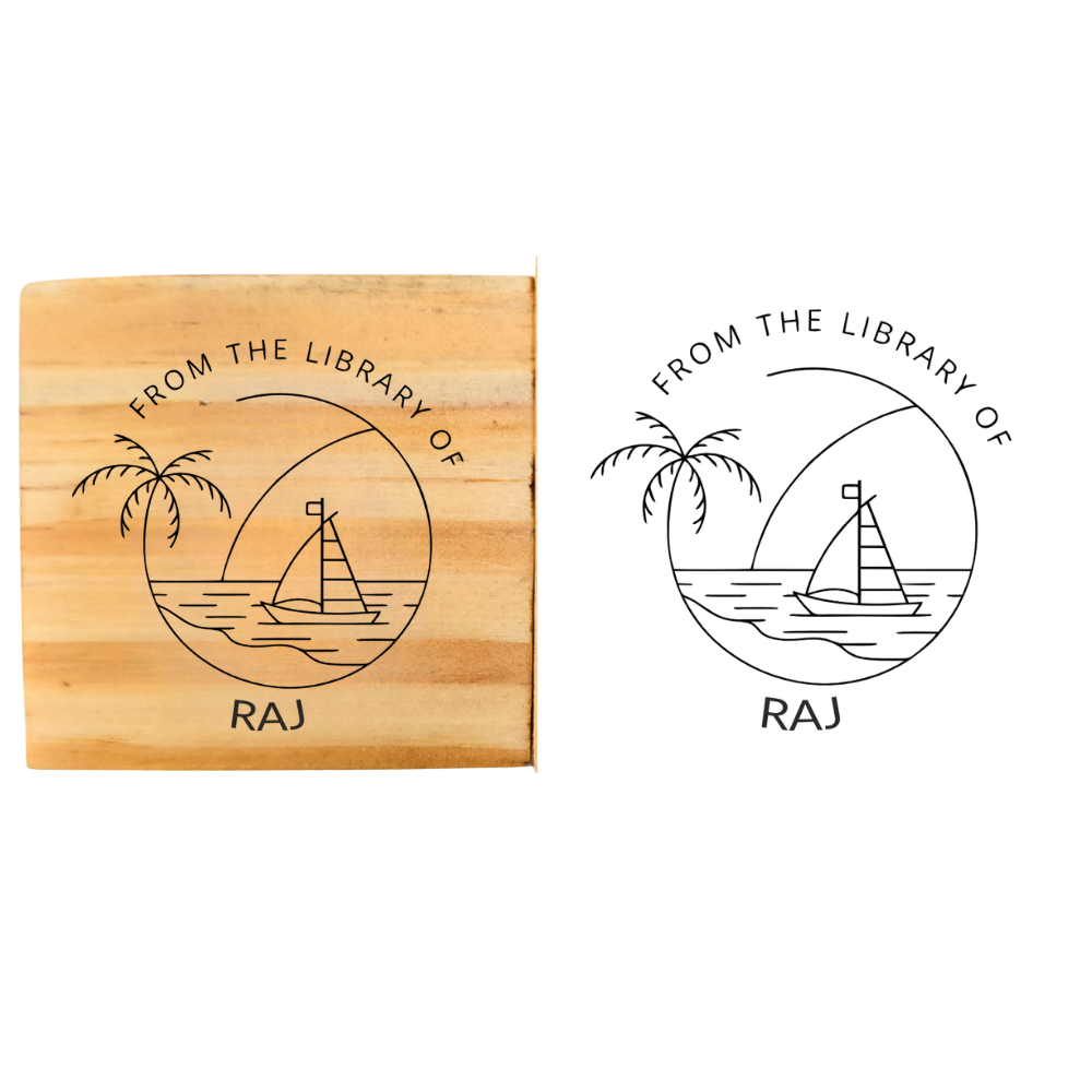 Beach Reader Personalised Wooden Book Stamp with Your Name - Kunya  Personalize At Ease
