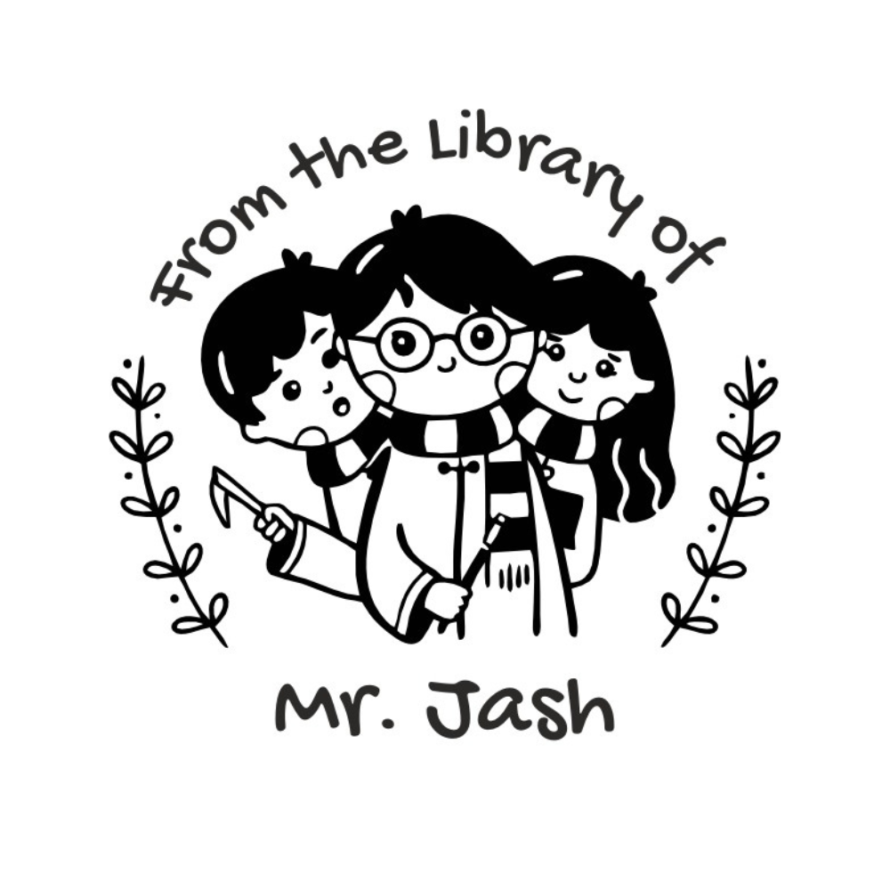 Wizard Team Personalised Wooden Book Stamp with Your Name - Kunya  Personalize At Ease