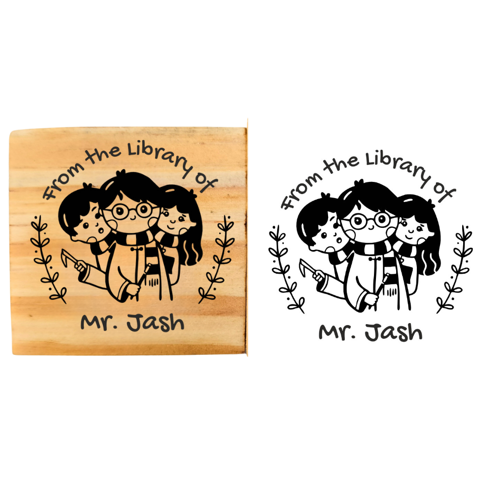 Wizard Team Personalised Wooden Book Stamp with Your Name - Kunya  Personalize At Ease