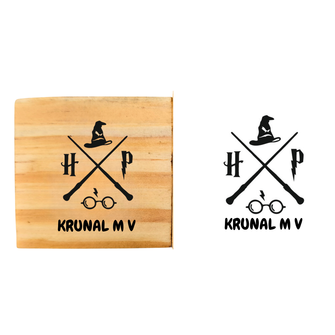 Wizard Seal Personalised Wooden Book Stamp with Your Name - Kunya  Personalize At Ease