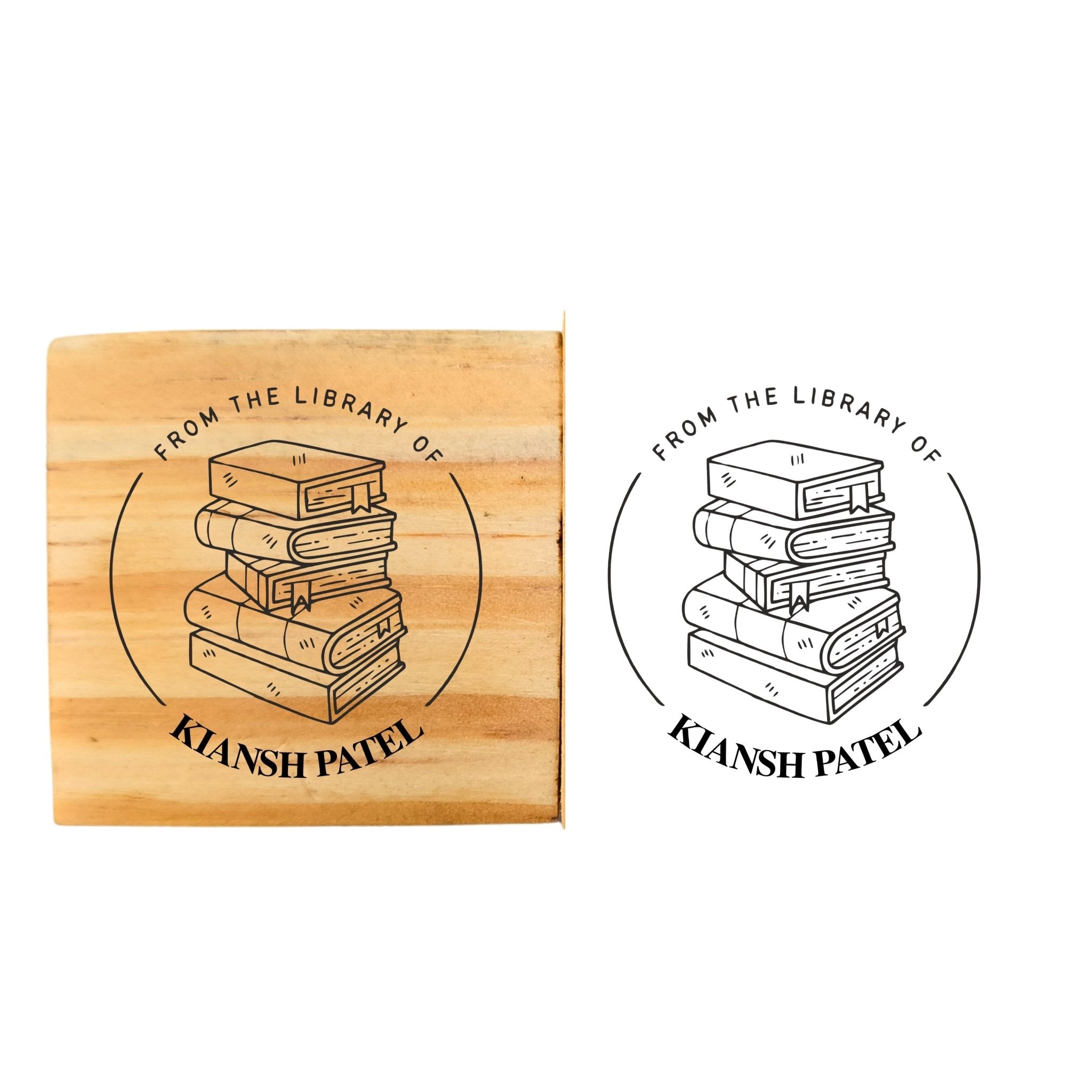 Bookworm Personalised Wooden Book Stamp with Your Name - Kunya  Personalize At Ease