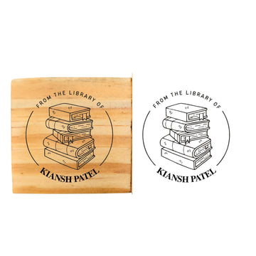 Bookworm Personalised Wooden Book Stamp with Your Name - Kunya  Personalize At Ease