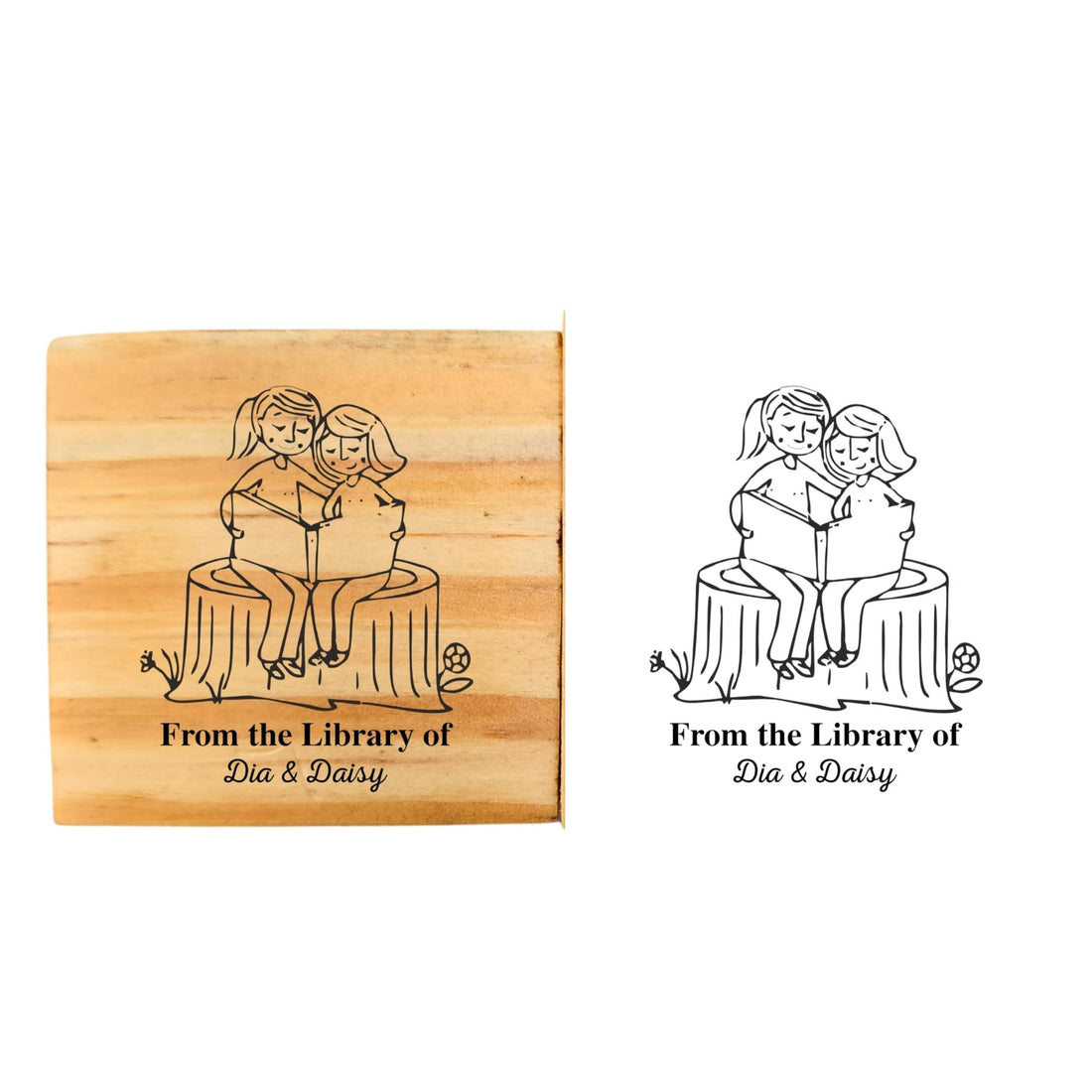 Co-Reader - Personalised Wooden Book Stamp with Your Name - Kunya  Personalize At Ease