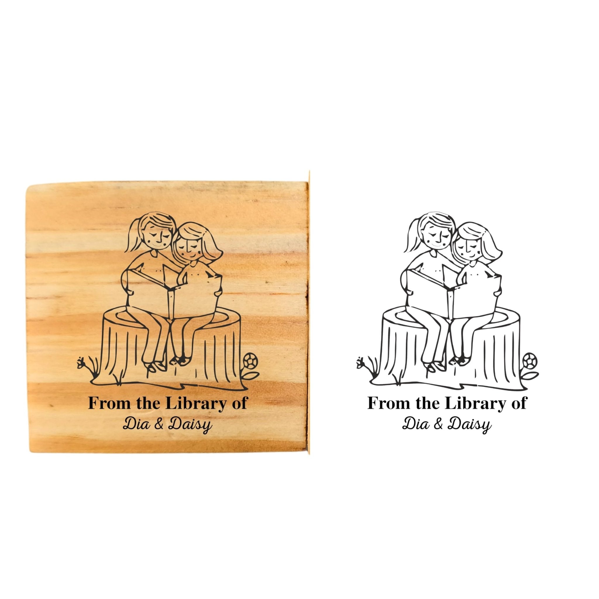 Co-Reader - Personalised Wooden Book Stamp with Your Name - Kunya  Personalize At Ease