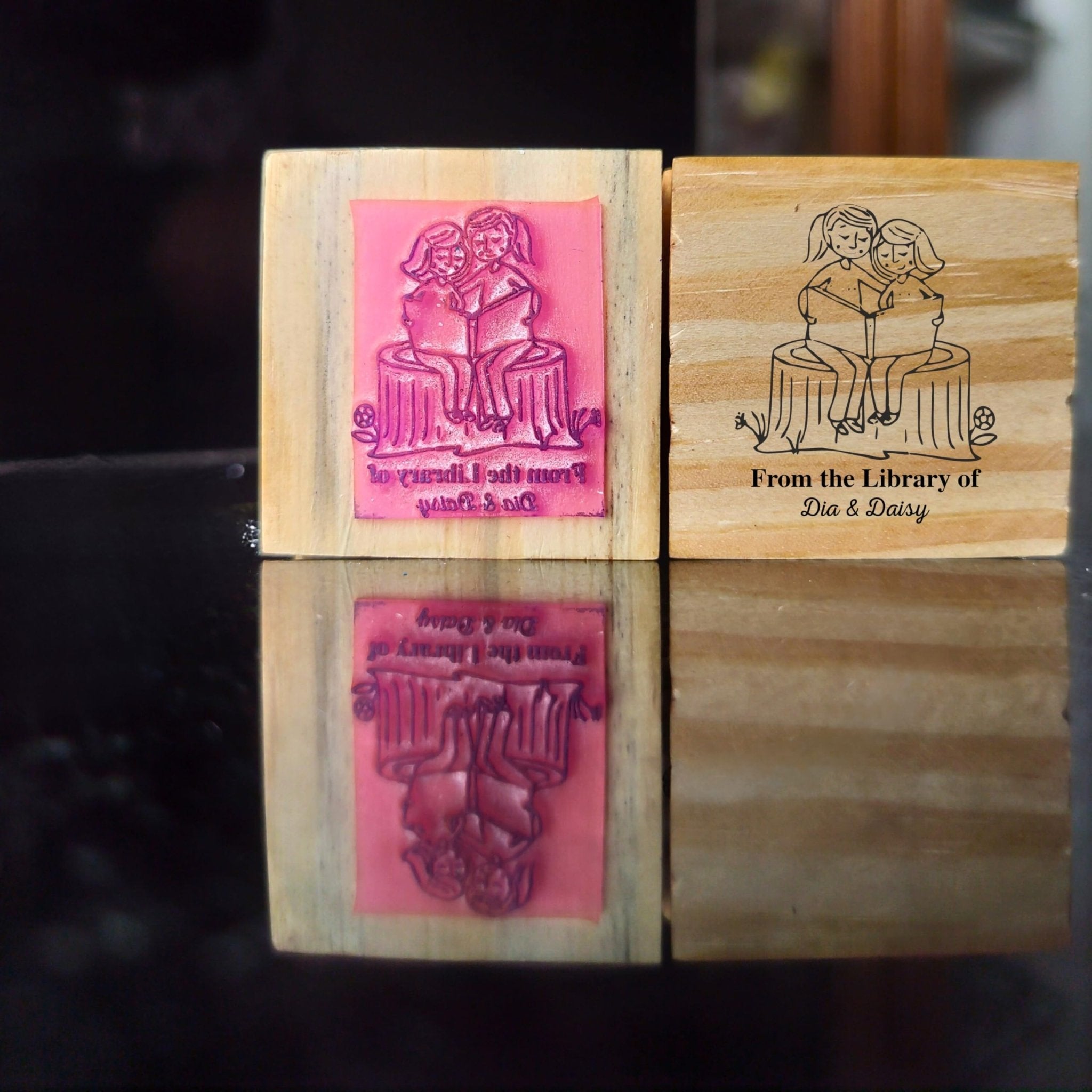 Co-Reader - Personalised Wooden Book Stamp with Your Name - Kunya  Personalize At Ease