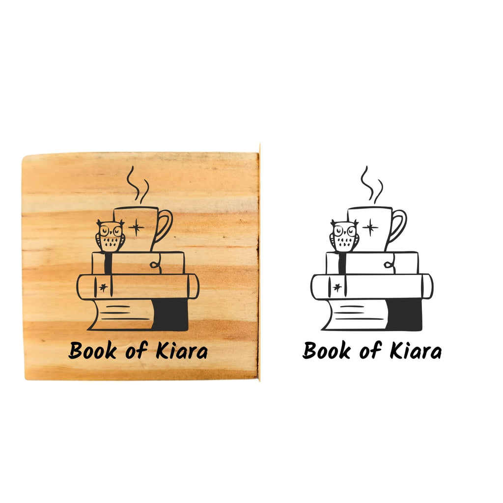 Coffee lover - Personalised Wooden Book Stamp with Your Name - Kunya  Personalize At Ease