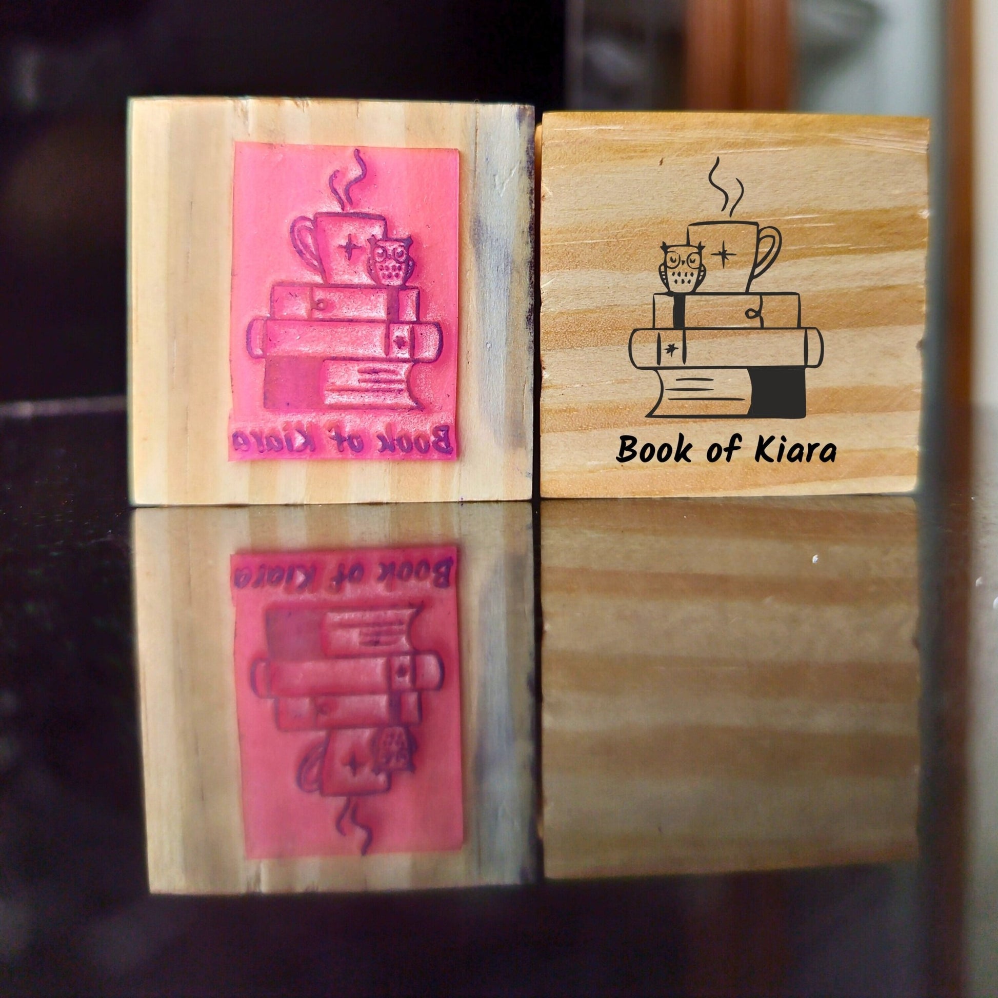 Coffee lover - Personalised Wooden Book Stamp with Your Name - Kunya  Personalize At Ease