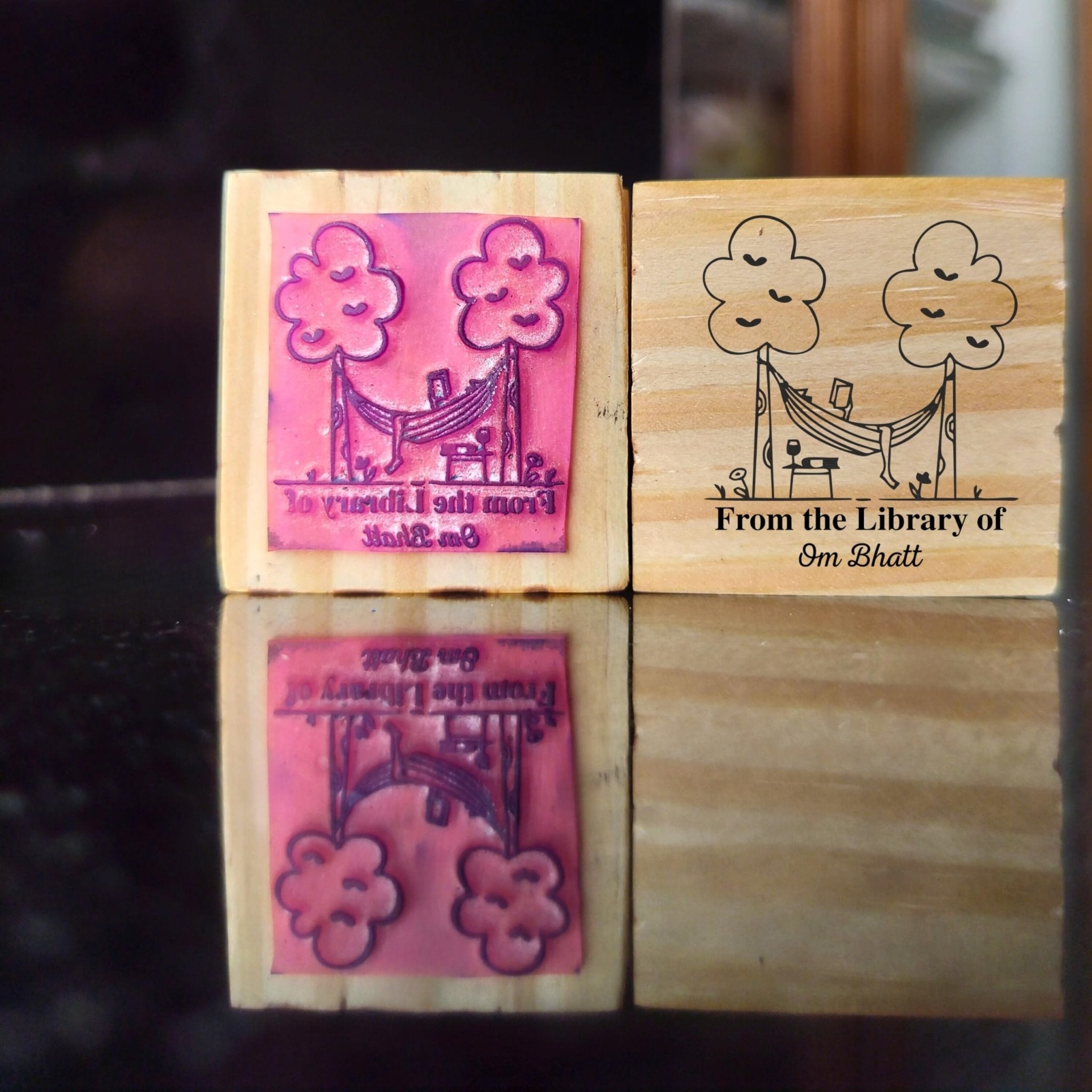 Lazy Reader - Personalised Wooden Book Stamp with Your Name - Kunya  Personalize At Ease