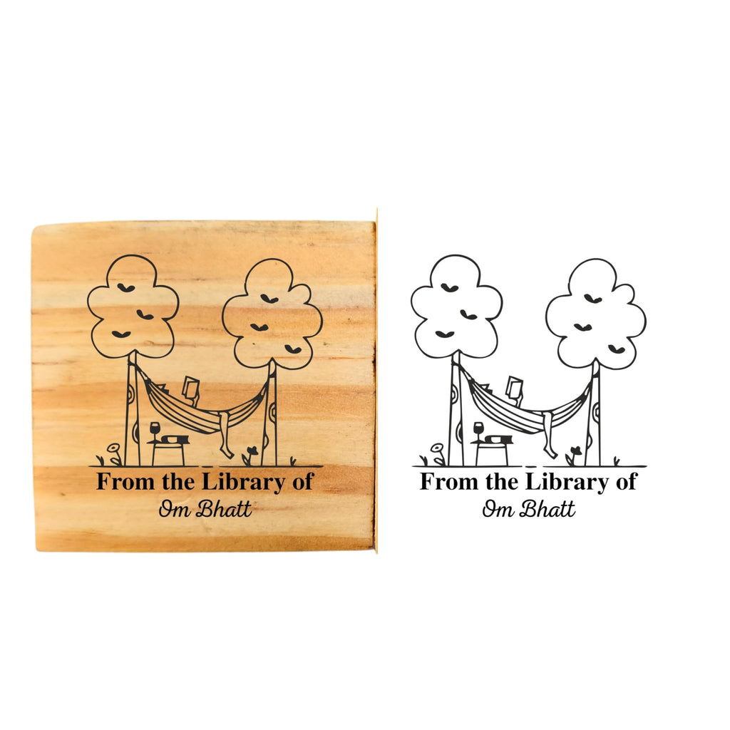 Lazy Reader - Personalised Wooden Book Stamp with Your Name - Kunya  Personalize At Ease