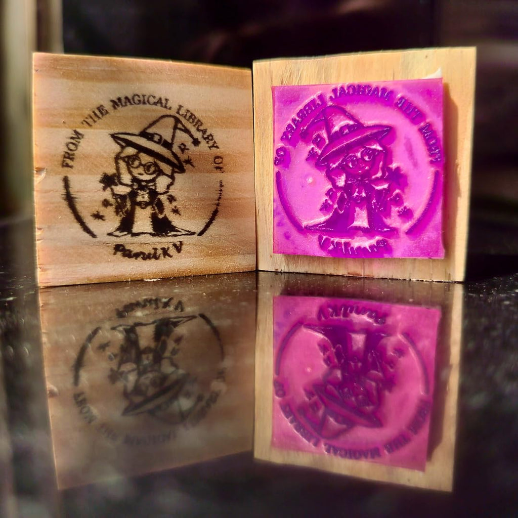 Magical Library - Personalised Wooden Book Stamp with Your Name - Kunya  Personalize At Ease