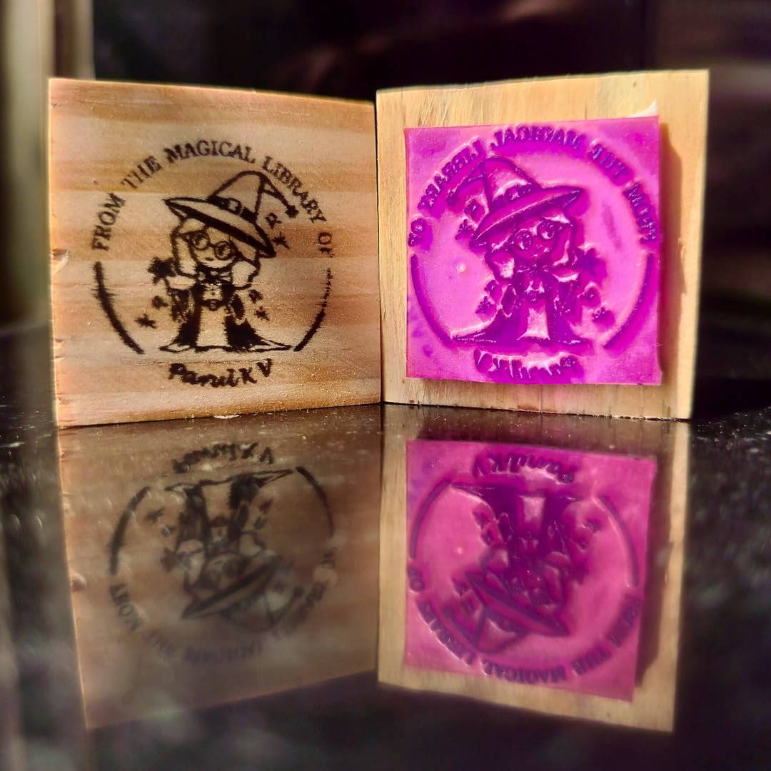 Magical Library - Personalised Wooden Book Stamp with Your Name - Kunya  Personalize At Ease