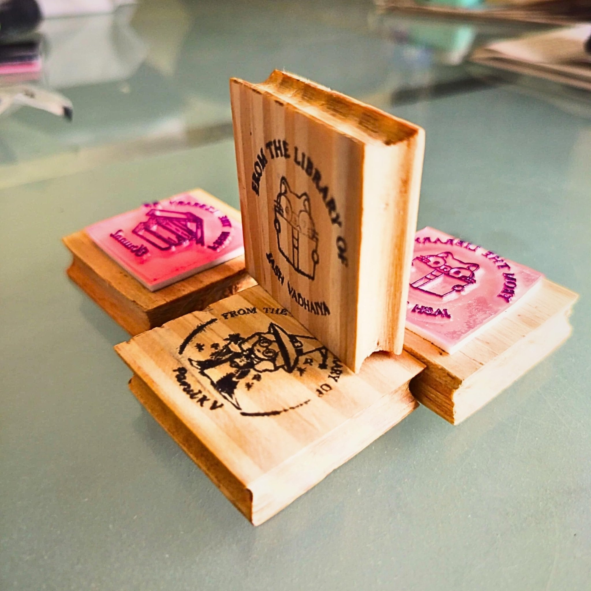 My Home Library - Personalised Wooden Book Stamp with Your Name - Kunya  Personalize At Ease