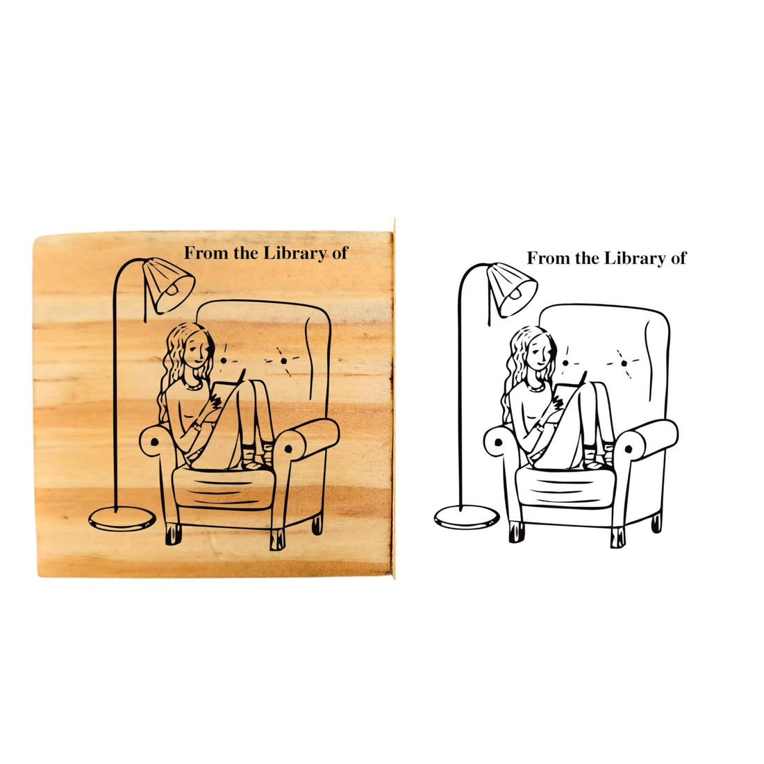 Night Reader - Personalised Wooden Book Stamp with Your Name - Kunya  Personalize At Ease