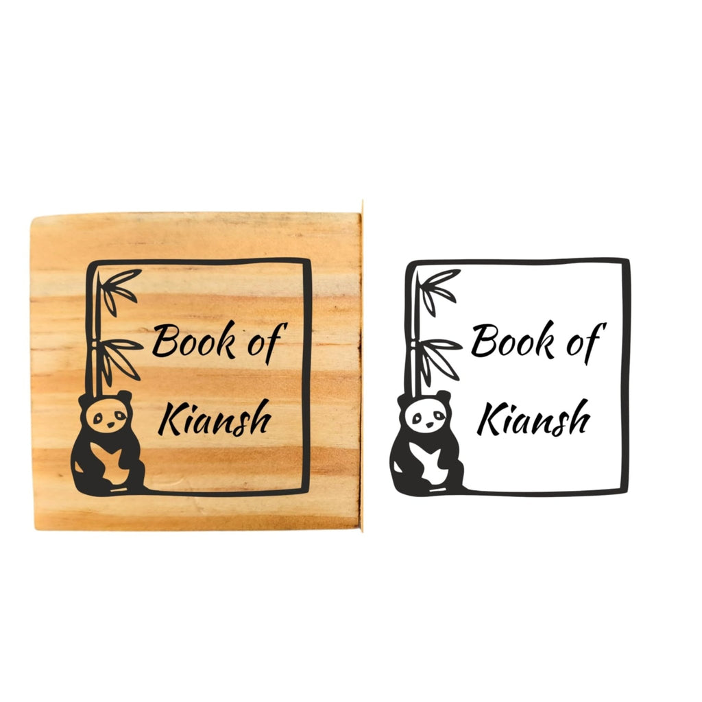 Panda lover - Personalised Wooden Book Stamp with Your Name - Kunya  Personalize At Ease