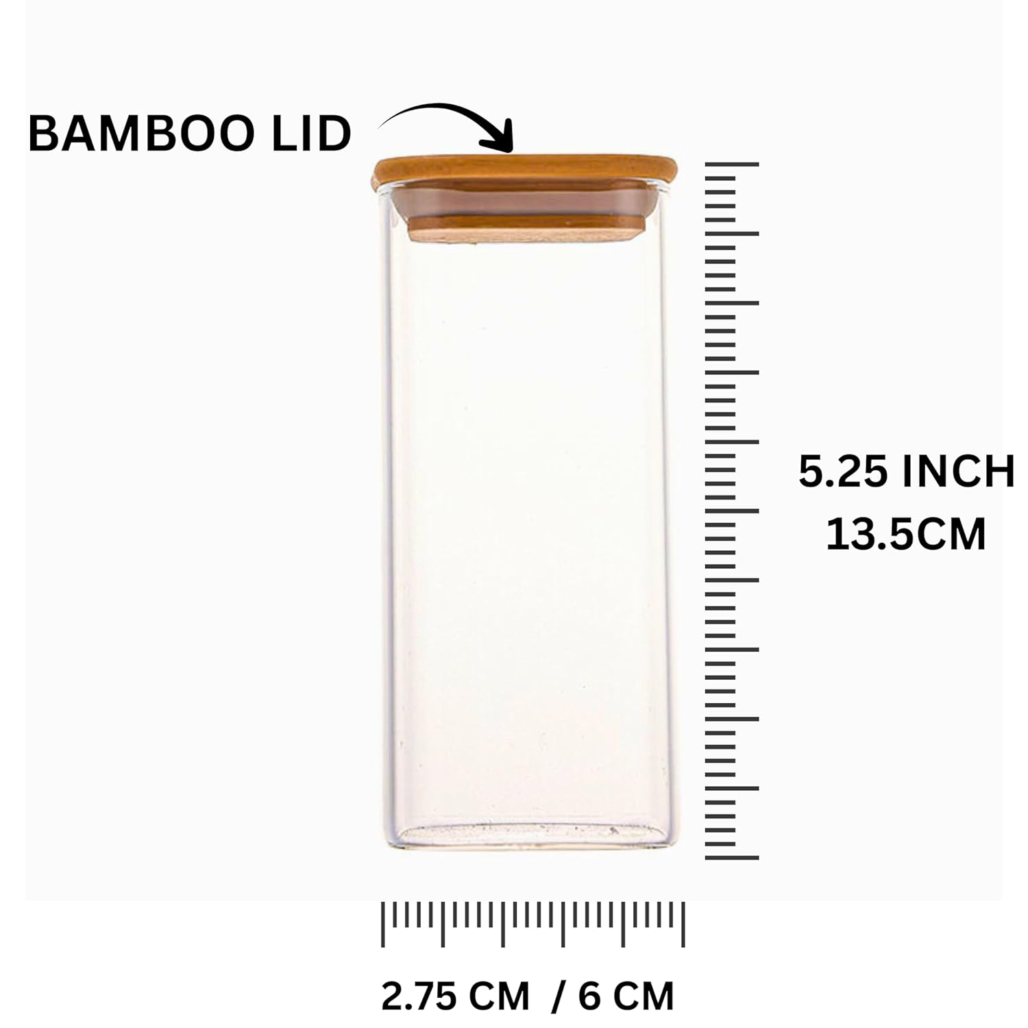 Personalized / Customized Square Bamboo Glass Sipper / Tumbler with Straw and Lid With Name, Quote UV Prints - Kunya Personalize At Ease