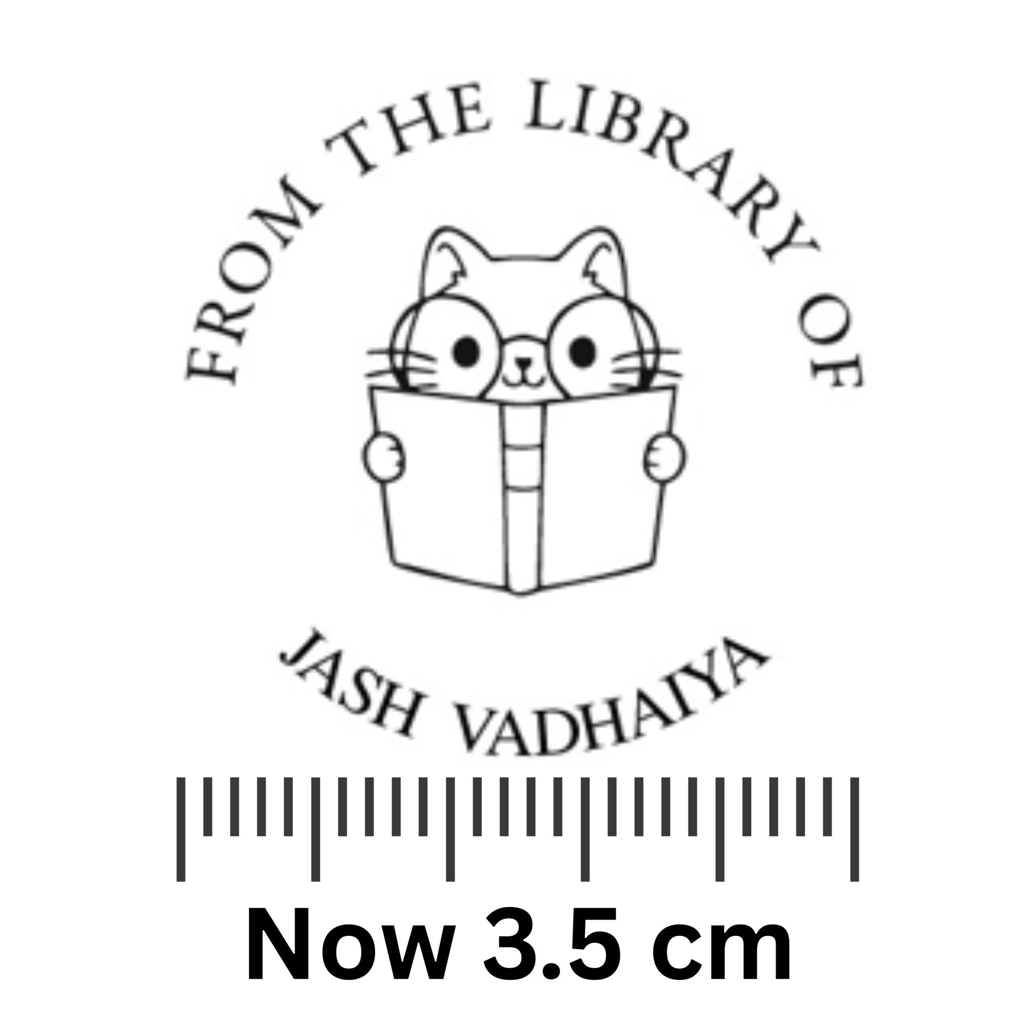 Smart Cat - Personalised Wooden Book Stamp with Your Name - Kunya  Personalize At Ease