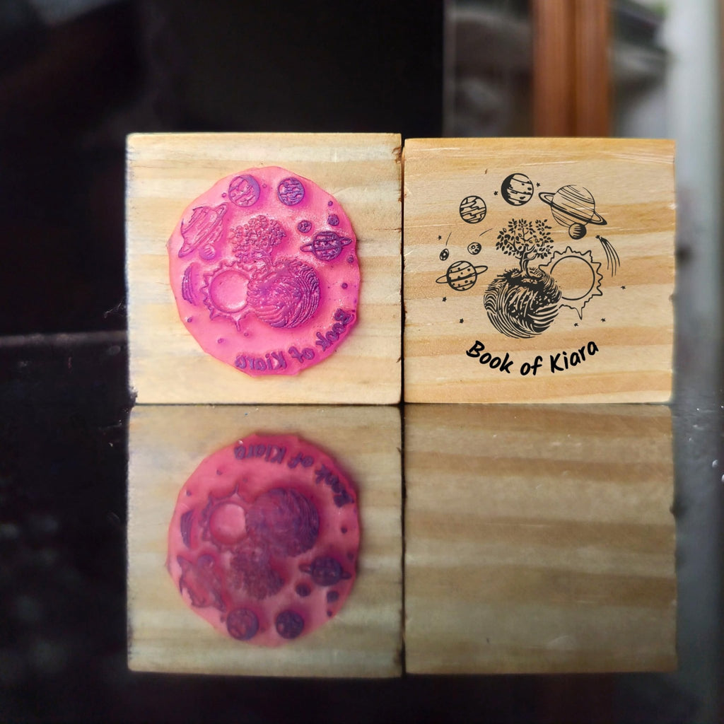 Space Dreamer - Personalised Wooden Book Stamp with Your Name - Kunya  Personalize At Ease