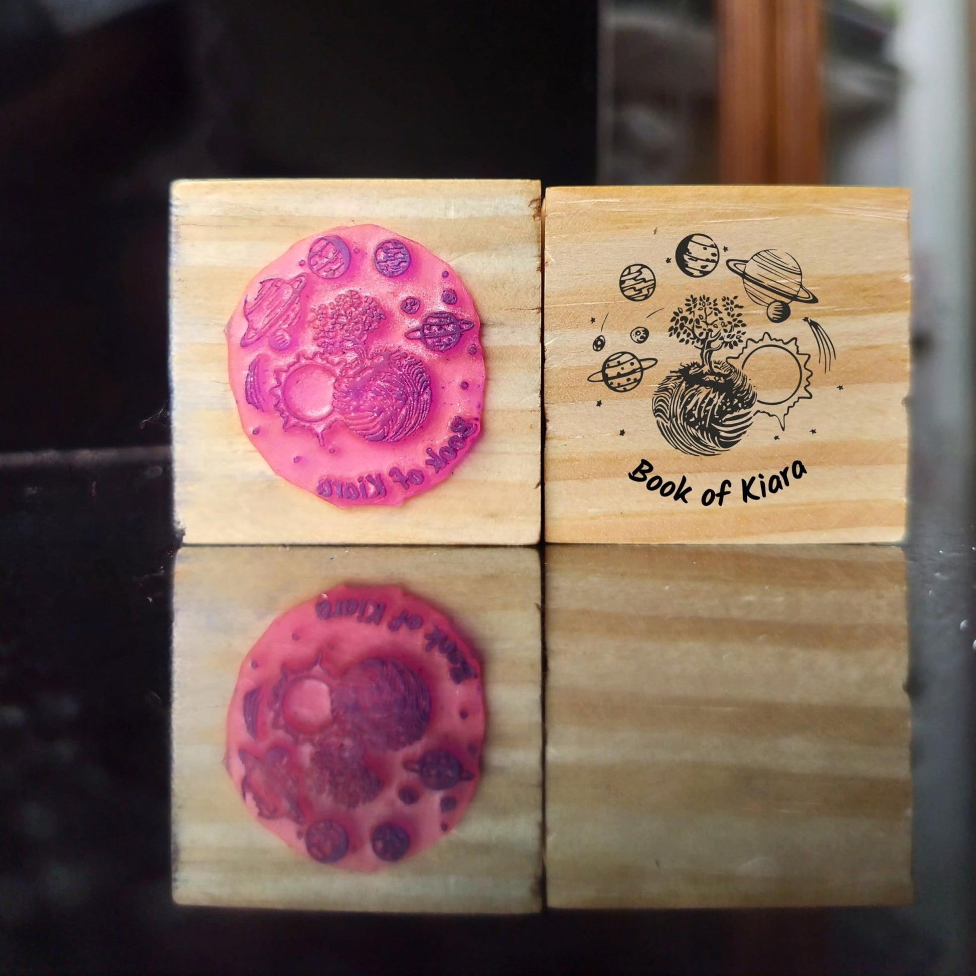 Space Dreamer - Personalised Wooden Book Stamp with Your Name - Kunya  Personalize At Ease
