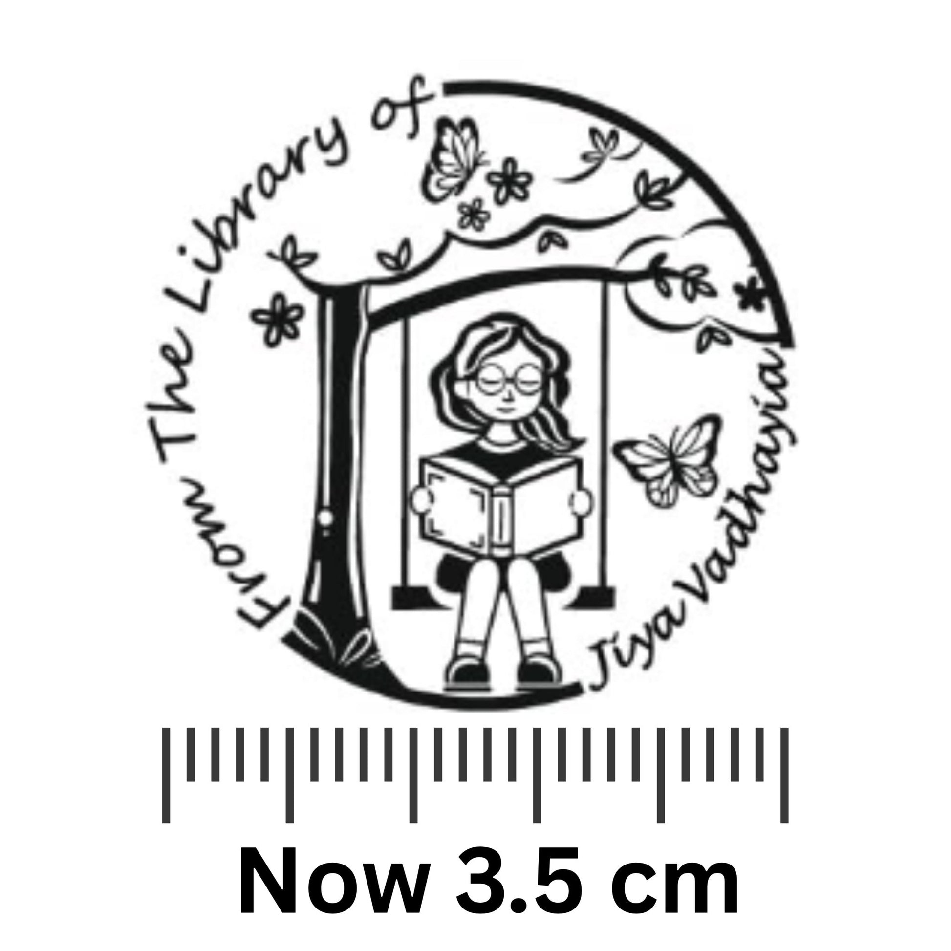 Swinging Girl - Personalised Wooden Book Stamp with Your Name - Kunya  Personalize At Ease