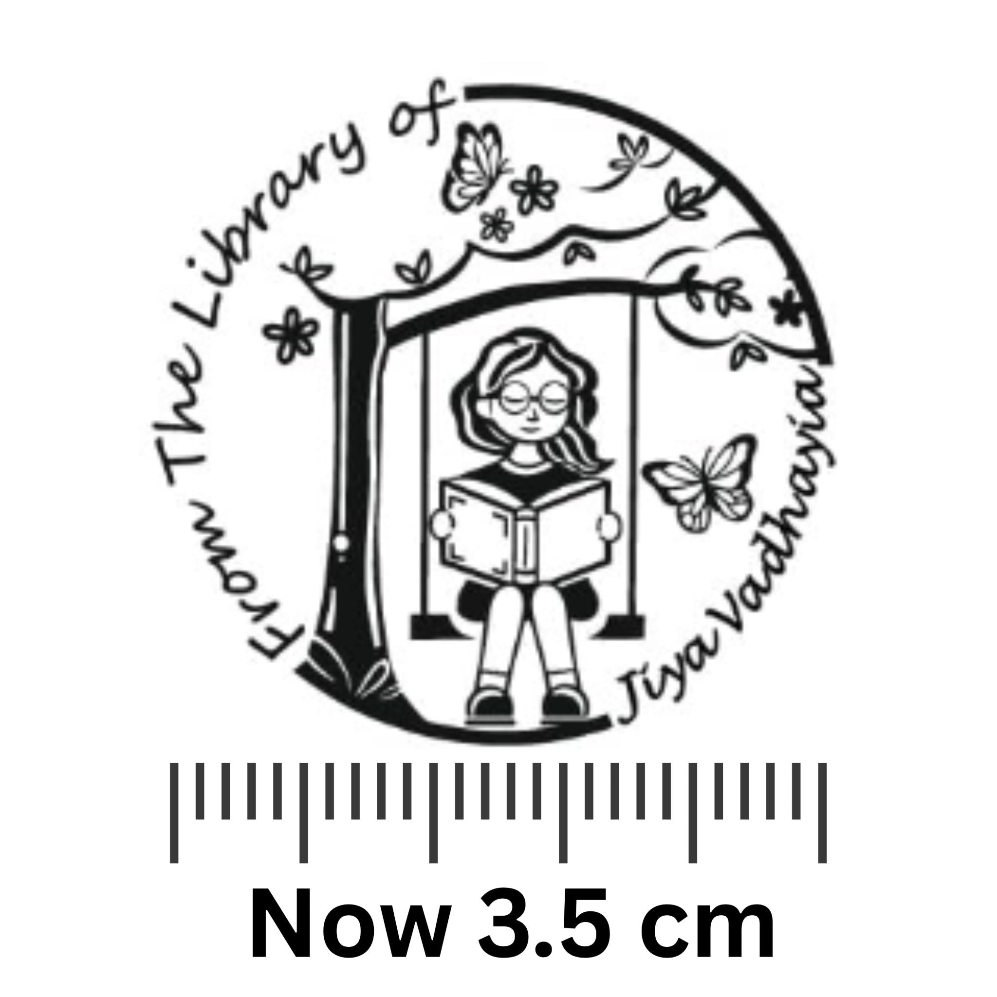 Swinging Girl - Personalised Wooden Book Stamp with Your Name - Kunya  Personalize At Ease