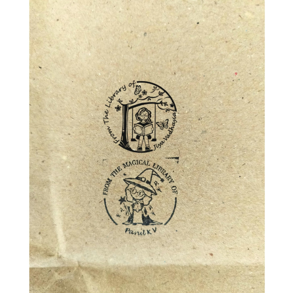 Swinging Girl - Personalised Wooden Book Stamp with Your Name - Kunya  Personalize At Ease